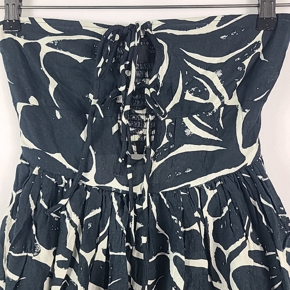 NWT ASOS Design Women's Bandeau Lace Up Maxi Linen Beach Dress Sz 2 - Picture 2 of 9